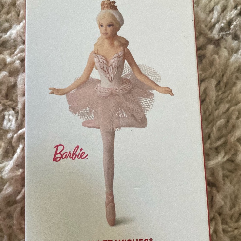 2016 Hallmark Ballet Wishes Barbie Ornament light pink